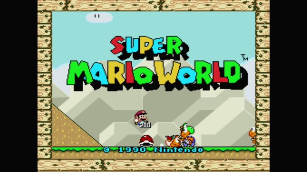 スーパーマリオワールドのタイトル画面(SFC)