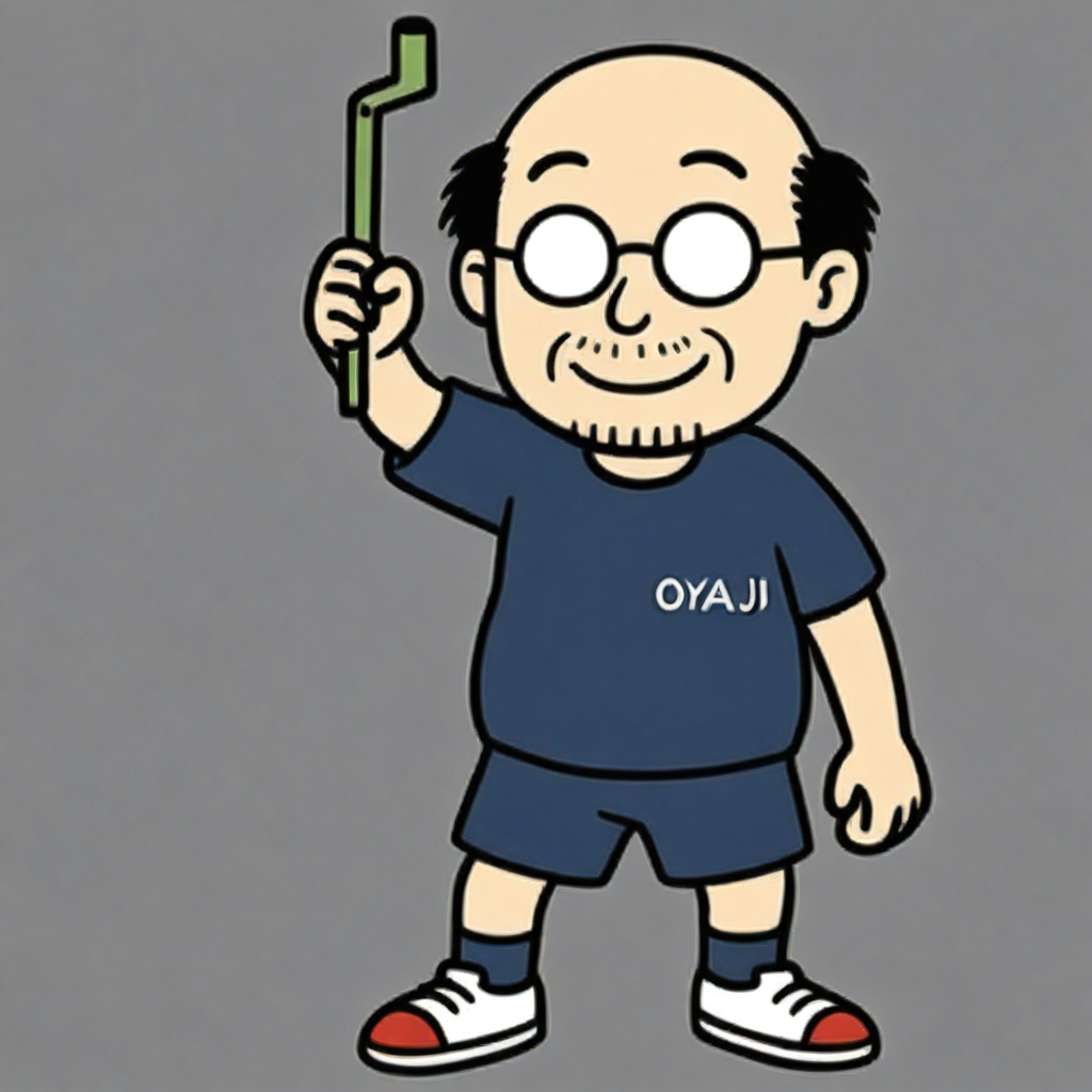 カラー版OYAJIくん。彩度は控えめですが、紺Tシャツで出てきました